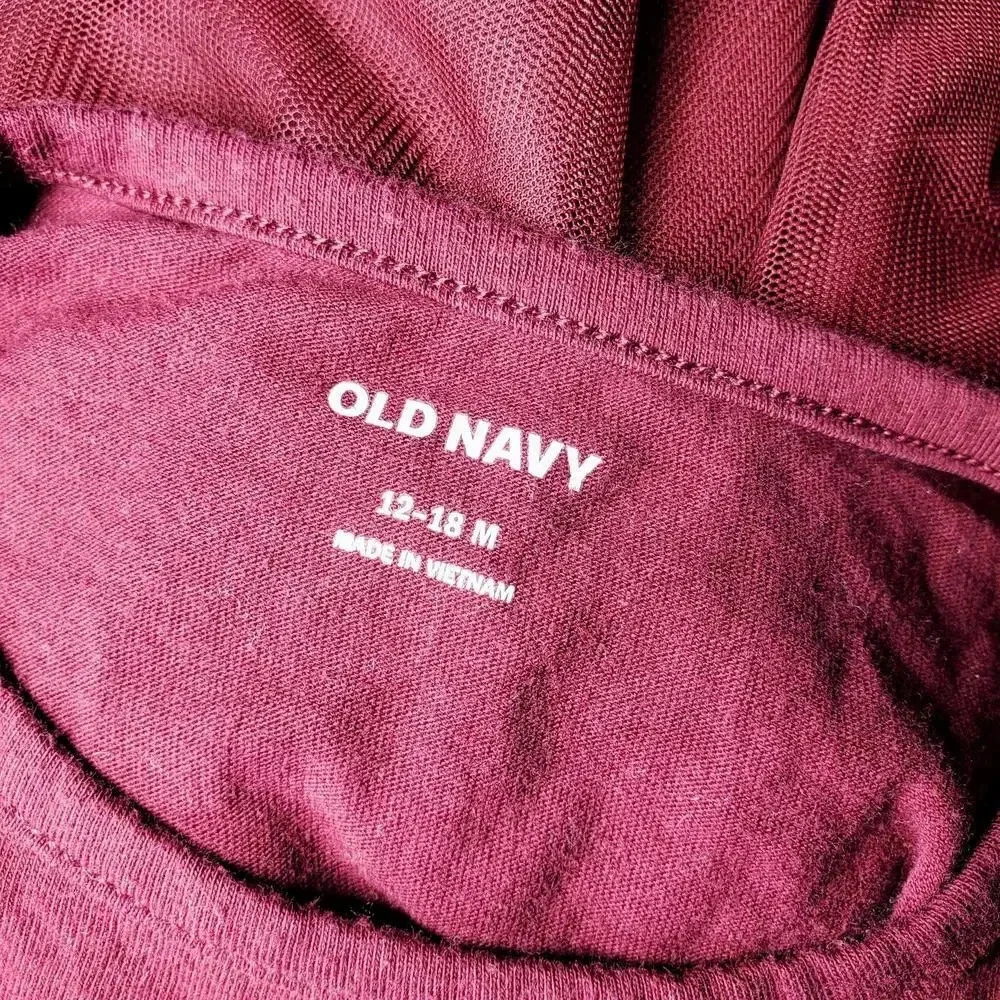 Old Navy Baby Toddler Girl Burgundy Dress Tulle Skirt 2T